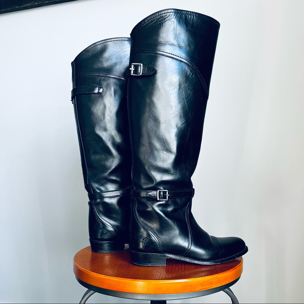 Frye Dorado Buckled Leather Riding Boot
